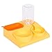 FEESHOW 3-in-1 Cat Water Dispenser and Food Bowl Set Gravity Fed Bottle Built-in Cat Grass Planter Slow Feeder for Indoor Cats Yellow One Size