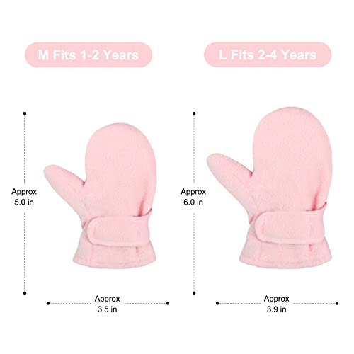Toddler Mittens Boys Girls Winter Gloves Lined Fleece Kids Mittens 2 Pairs Sherpa Toddler Gloves Unisex Baby Gloves Warm Mittens For Toddler Boy And Girl Pink & Rose Red M(Fits 1-2 Years) #TOP1