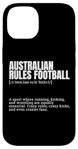 Carcasa para iPhone 14 Divertidas reglas australianas Fútbol Loco Fans Definición