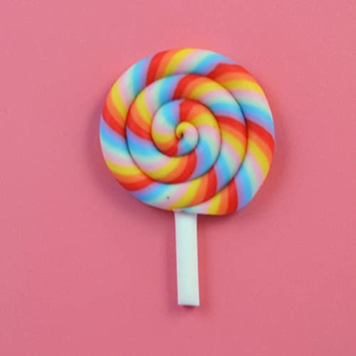 STOBOK 36 Peças De Pirulito De Argila Doces -Íris Torção Pirulitos Enfeite DIY Cor -Íris Artesanato