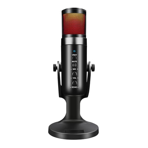 Microfone Condensador RGB Gamer Havit GK59, USB, Omnidirecional, Plug and Play, Anti-Vibração, Botõe