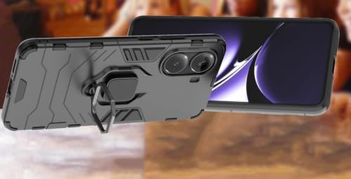 Image of OneLike 360 Shockproof Slim Drop Full Body Protection Robot Ring Phone Back Cover for Xiaomi Poco F7 5G - Black