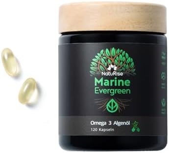 NatuRise® Omega 3 Vegan 120 Kapseln – 1440mg Algenöl pro Tag davon 869mg Omega-3 (DHA, EPA & DPA) – Hochdosiert – Laborgeprüft – Triglycerid-Form – UV-geschützt – Fischöl Alternati