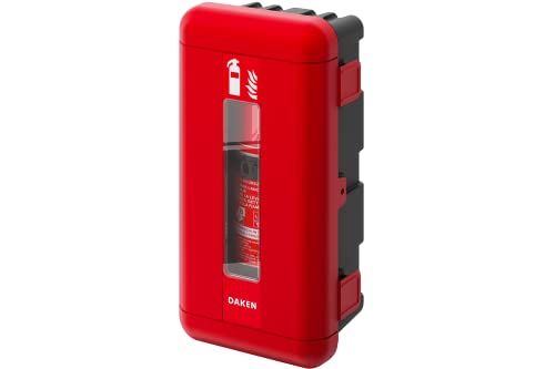 DAKEN Coffre pour Extincteur de 6 kg 620x335x240mm - Armoire d'extincteur Résistante aux Intempéries - Boîte Conforme aux Normes de Sécurité Européennes, Rouge