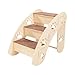 FewNvWa Dog Stairs with Sturdy Wooden Frame, Anti-Slip Surface, Space-Saving Design and Easy Installation for Small Dogs and Cats, Pet Rooms, 3 Step