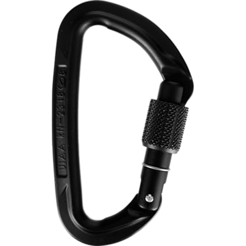 Wild Country Session Screwgate Rock Climbing Carabiner - Lightweight Aluminum Locking Carabiner - Black - One Size