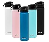 MIRA 24 oz Insulated Water Bottle - Stainless Steel Thermo with One-Touch Quick-Open Spout - Double Wall Hot & Cold (24Hr Cold/12Hr Hot) - Hawaiian Blue