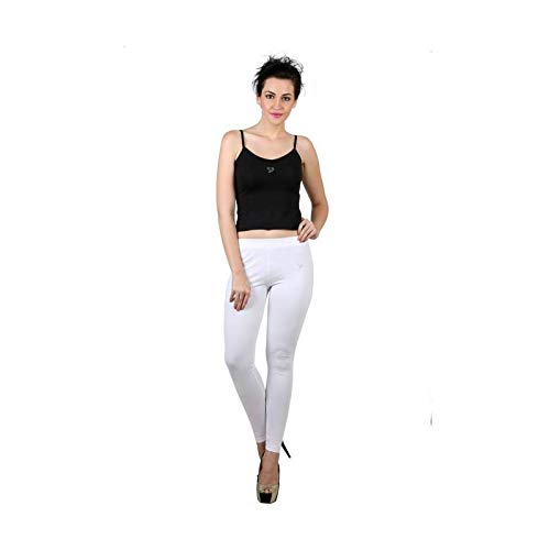 TWIN BIRDS Women's Cotton Regular Fit Churidar Leggings (White) …