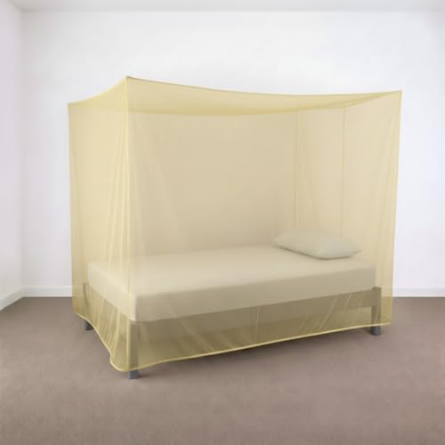 Image of Yuvraz Mosquito Net for Bed | Foldable & Breathable Bed Net with Strong Mesh | All-Round Protection from Mosquitoes, Flies & Insects Ideal for Double /Single Bed (Ivory, 3 * 6.5 ft)