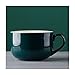Unmbo Large Tasse à Soupe Mug Tasse à Café avec Poignées, Grand Bols à Soupe Céréales Tasse De Petit Déjeuner Va Au Micro-Ondes Au Lave-Vaisselle Tasse en Porcelaine-Vert foncé-750ml/25.4OZ