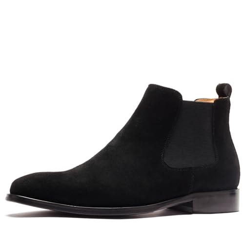 Image of Chelsea Boots Men Genuine Leather,Non-Slip, Plain Toe, Casual and Comfortable