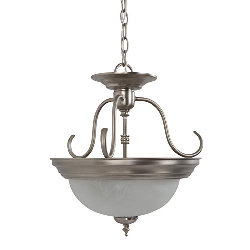 Yosemite Home Decor Jh002-2Sn Elizabeth Two Light Ceiling Semi-Flush Mount, Satin Nickel, 15 X 15 X 15.25 #TOP1