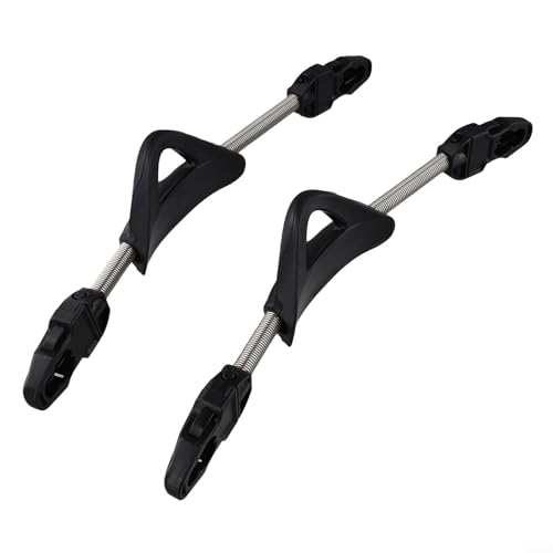 Lot de 2 sangles de plongée Bungee Straps EBS - Portables - En acier inoxydable - Résistantes à l'eau de mer - Sangles antidérapantes - Bonne résistance - Pour aileron Cressi, Mares - Noir