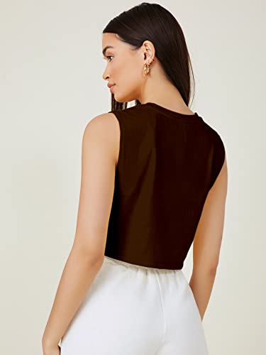 Image of Aahwan Women's & Girls' Sleeveless Oversized Crop Top /T-Shirt with Round Neckline