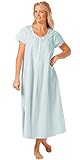 LA CERA Women's Short Sleeve Nightgown M Blue