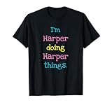 Harper Cute Personalized Text Kid's Gift Top for Girls T-Shirt