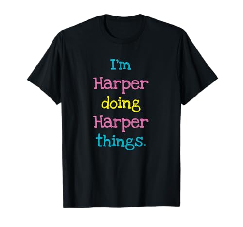 Harper Cute Personalized Text Kid's Gift Top for Girls T-Shirt