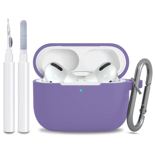 Image of for AirPods Pro 2nd 1st Generation Case Cover with Keychain, Protective Soft Silicone Skin Accessories for Apple AirPods Pro Charging Case 2022 /2019, Front LED Visible, Lavender