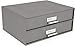Bigso 2-Drawer Thin Label Frame Birger File Storage Box, Grey