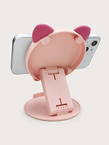 Compact Colapsable Cartoon Phone Holder For Kids And Adults. Good For School And Working From Home. Desk Work Phone Calls Facetime Movie Watching And More (Pink) #TOP4
