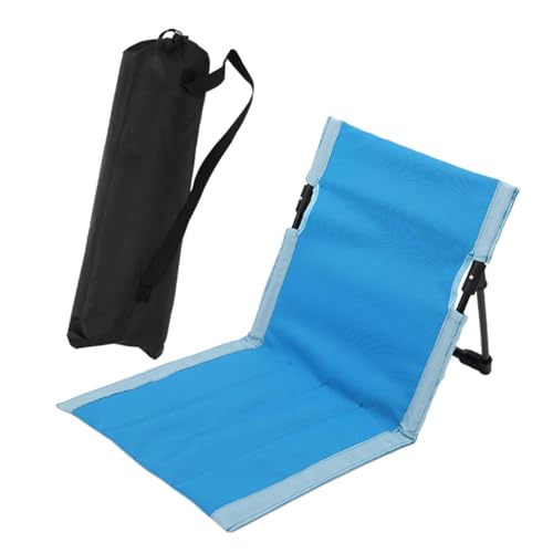 Baoblaze Tumbona de Playa para Exteriores, Plegable, con cojín para el Suelo, Ideal para y Relajarse, Azul Profundo