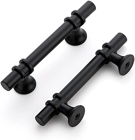 Home Expert 25 Pack 3 Inch Cabinet Handles Black Cabinet Pulls Matte Black Kitchen Cabinet Handles Black Drawer Pulls Kitchen Cabinet Hardware Black 5 Inch Overall Length