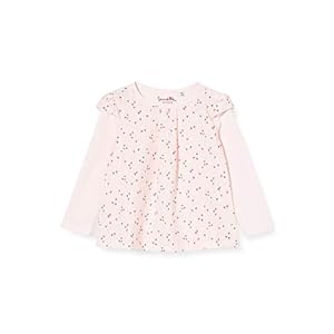 Sanetta Baby-Mädchen Fiftyseven Bluse Mädchenhaftes Hellrosa trifft bei diesem Langarm-Shirt bunten Herzchen-Alloverprint