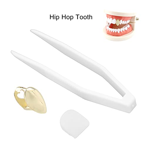 Dente de Hip Hop, dentes reutilizáveis de Halloween Hip Hop cobre único para show de moda (ouro)