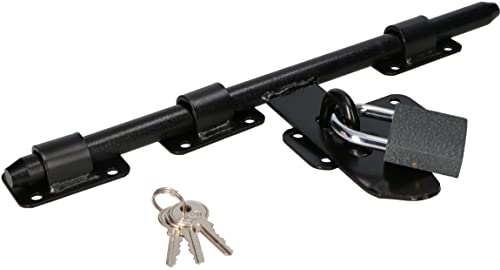 KOTARBAU® Verrou de porte avec cadenas - Verrou de porte de garage - 340 mm - Noir