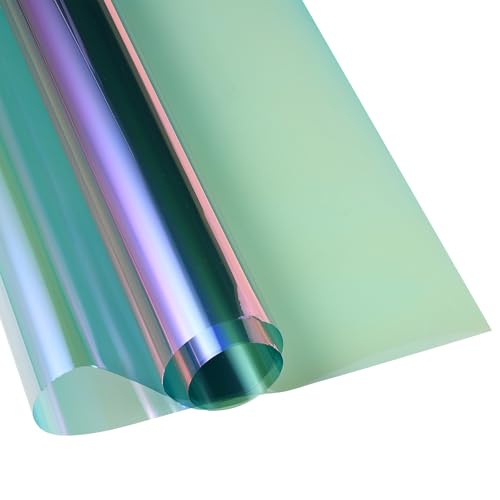 Alvorox Car Window Tint Film 19.7 in x 9.84 FT, Windshield Heat Control UV Blocking Sun Protection Anti-Glare Privacy Film VLT 65% Chameleon Purple Blue Red