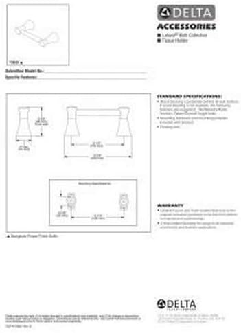 Miniatura 4 de Delta Faucet 73850 Lahara - Soporte de papel higiénico con brazo pivote para montaje en pared, cromado pulido, accesorios de baño (paquete de 2)