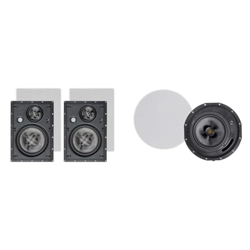 Monoprice 3-Way 8-Inch Carbon Fiber in Wall Speakers and 6.5-Inch Carbon Fiber Ceiling Speakers Bundle
