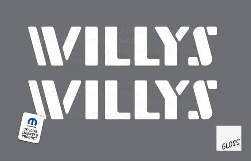 Decal Mods Willys Hood Graphic Decal/Sticker fits Jeep Wrangler JK/JL/JT (2007-2024) White Gloss CW (Set of 2) | SJ1G7