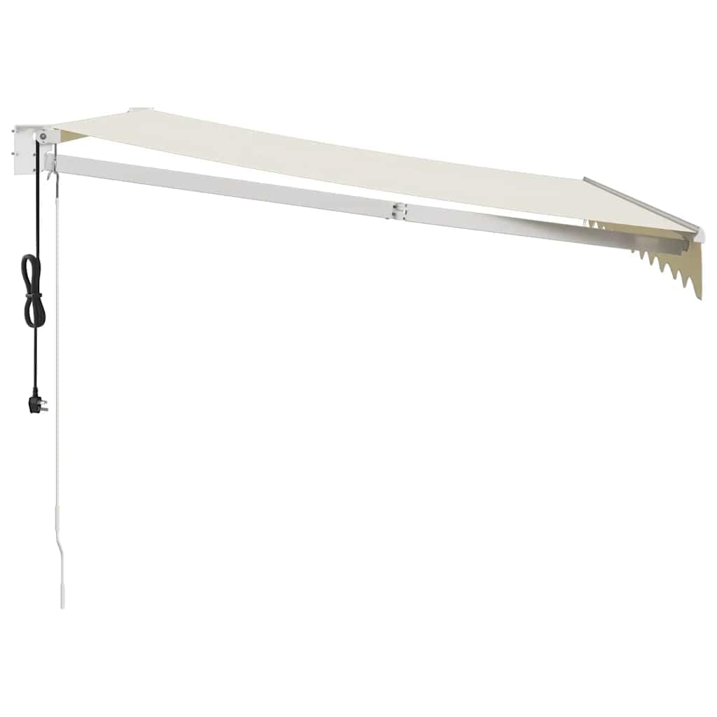vidaXL Toldo Retráctil Automático, Toldo Eléctrico con Motor, Sombrilla Colgante de Pared, Toldo para Balcón Patio Tienda, Color Crema 3x2,5 m