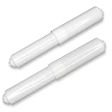 Teravan Spring Action Toilet Paper Holder Replacement Rollers, White, Pack of 2 Spindles – Stepped Ends for Secure Fit, Smooth Rotation, Universal Compatibility, Durable Plastic Construction