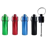 Aluminum Alloy Bottle with Retractable Spoon, Metal Pill Box Suitable for Small Particle Pills (4 Pieces)