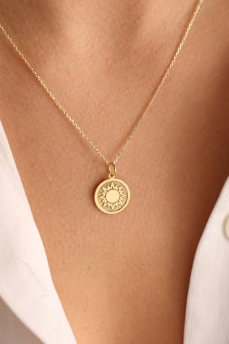 Collier soleil en argent 925 et or LKBEADS chaîne 45 cm - 3