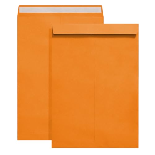 Tanshuqin Envelopes de catálogo autoselados laranja de 23 cm x 32 cm para cartões de convite, organi
