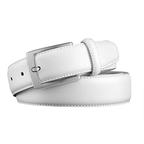 Image of MILORDE Men's Genuine Leather Dress Belt, Handmade, 100% Cow Leather, Fashion & Classic Designs for Work Business and Casual