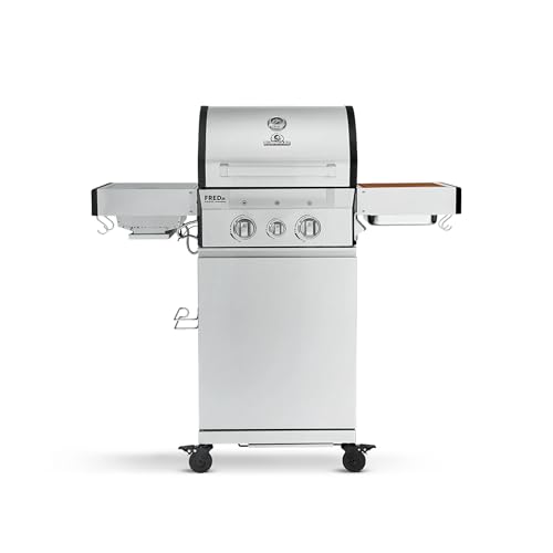BURNHARD® Gasgrill 2-Brenner, 2x Edelstahl-Stabbrenner...