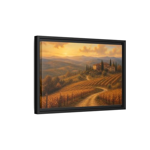 Canevas paysage de vigne doré art mural salon déco murale 45x30