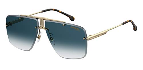 Carrera CA1016/S 0001 64MM Yellow Gold/Dark Blue Gradient Square Sunglasses for Men for Women + BUNDLE with Designer iWear Eyewear Kit