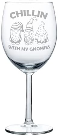 MIP Wine Glass Goblet Chillin With My Gnomies Funny Christmas (17 oz Stemless)