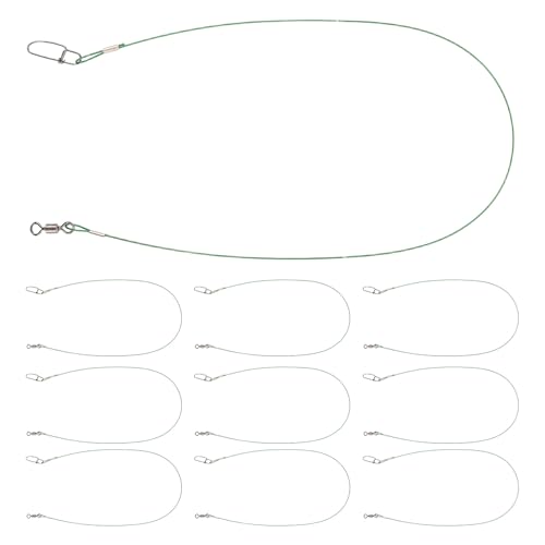 Operitacx 10pcs 150lb alambre líder acero inoxidable 50cm miniatura 1