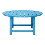 westintrends malibu low outdoor hdpe round patio coffee table pacific blue
