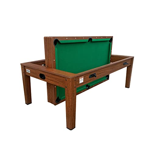 Rack Luxor 7.5-Foot 4-In-1 Multi-Game Swivel Billiard/Pool Table With Multiple Table Options (Green Felt Without Bench) #TOP4