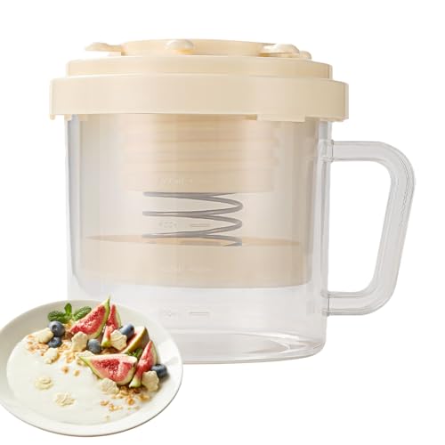 Colador de yogur con tapa, colador de yogur, separador de de leche, colador de malla fina reutilizable para hacer yogur, fermentación de queso, extracción de zumo, cervezas de café, preparación