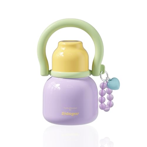 Botella de agua aislada a prueba de fugas con asa doble tapa 22 oz Violeta Sidagar miniatura 1