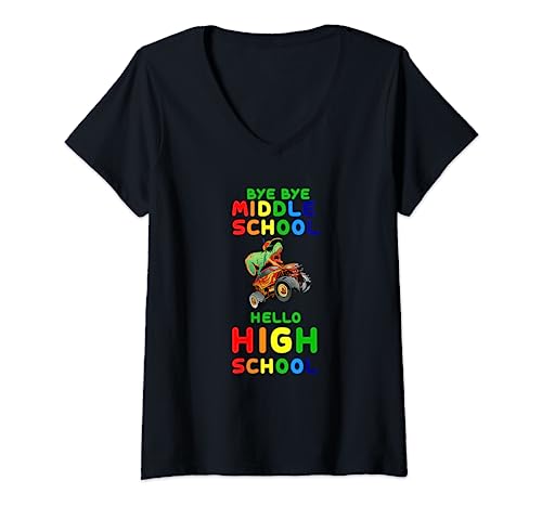 Hello High School Middle School Graduación Camiseta Cuello V