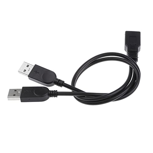 Image of 30cm USB-A Female to 2Port USB Male Y-Splitter Extension Adapter Cable